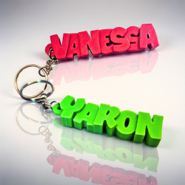 מחזיק מפתחות שם אנגלית פונט שמח