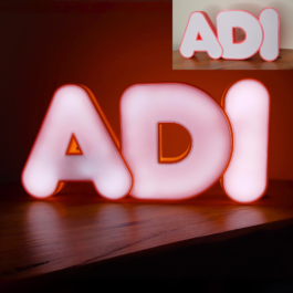 שם מואר באנגלית 3 אותיות בהדפסת תלת מימד