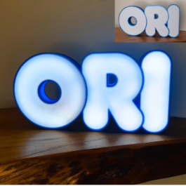 שם מואר באנגלית 3 אותיות בהדפסת תלת מימד