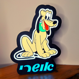 מנורת פלוטו עם שם אישי בהדפסת תלת מימד